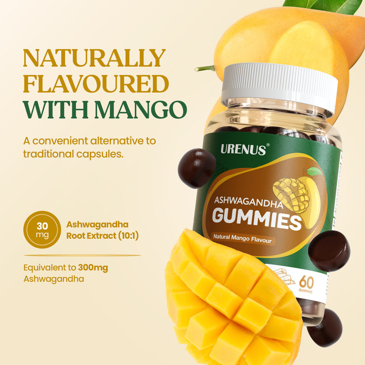 Ashwagandha Gummies 300mg with Lemon Balm, Chamomile &amp; Lavender – 60 Gummies