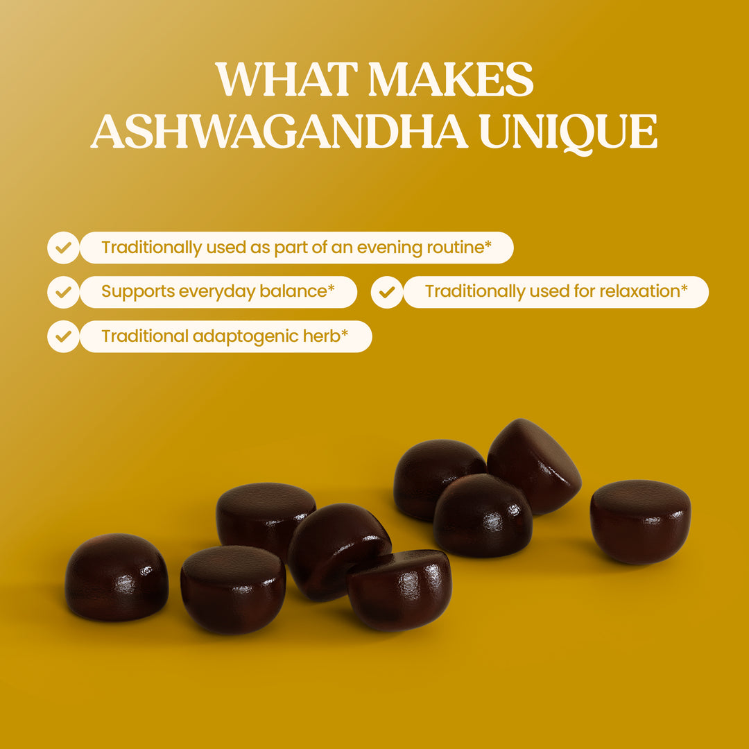 Ashwagandha Gummies 300mg with Lemon Balm, Chamomile &amp; Lavender – 60 Gummies
