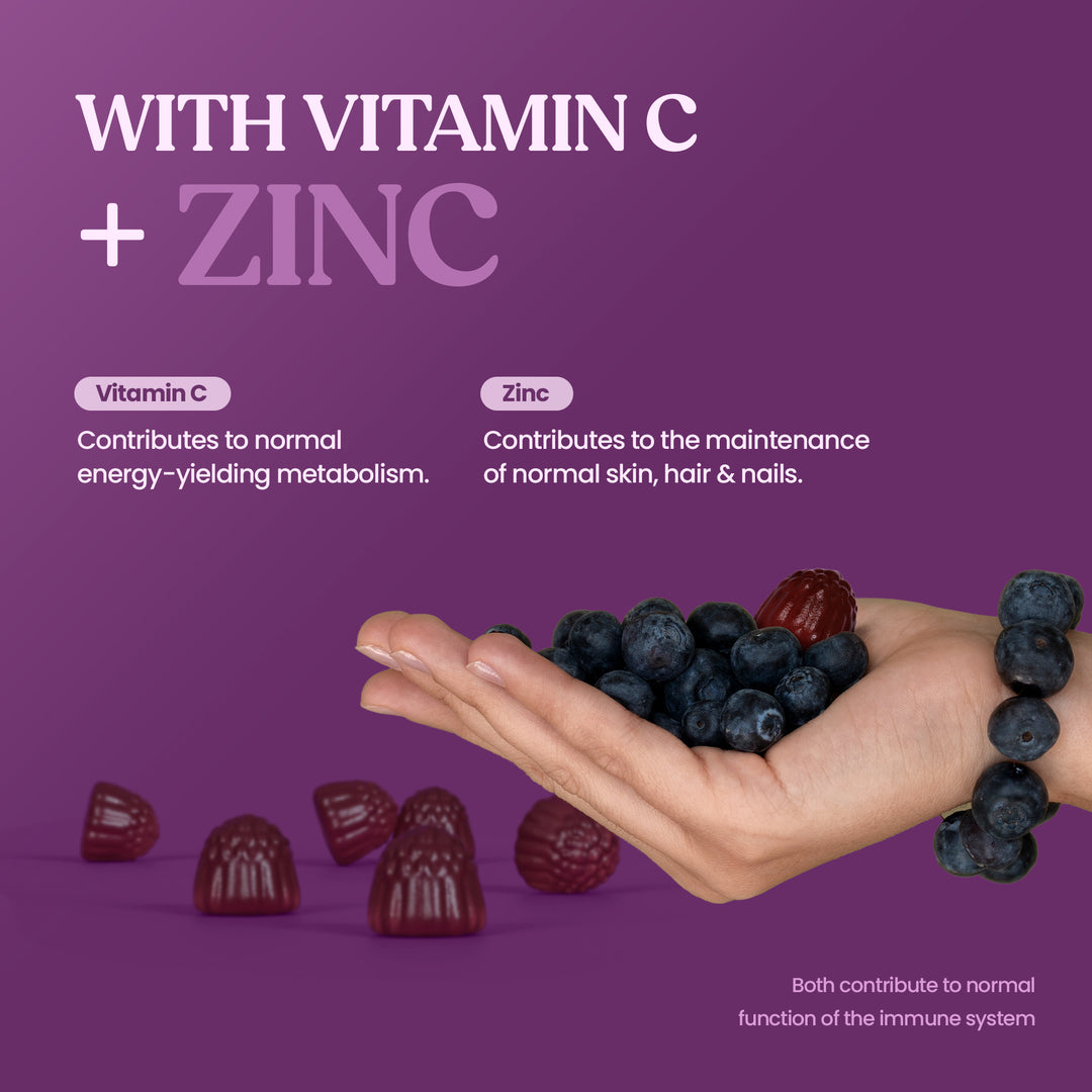 Elderberry, Vitamin C &amp; Zinc Gummies 100mg – 60 Gummies