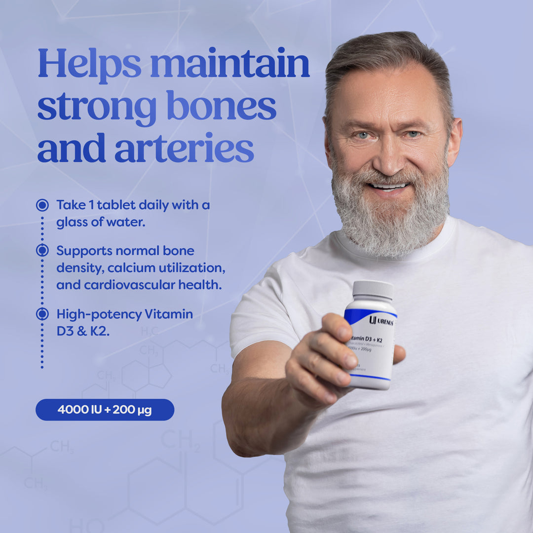 Vitamin D3 + K2 (4000 IU + 200 µg) – 90 Tablets