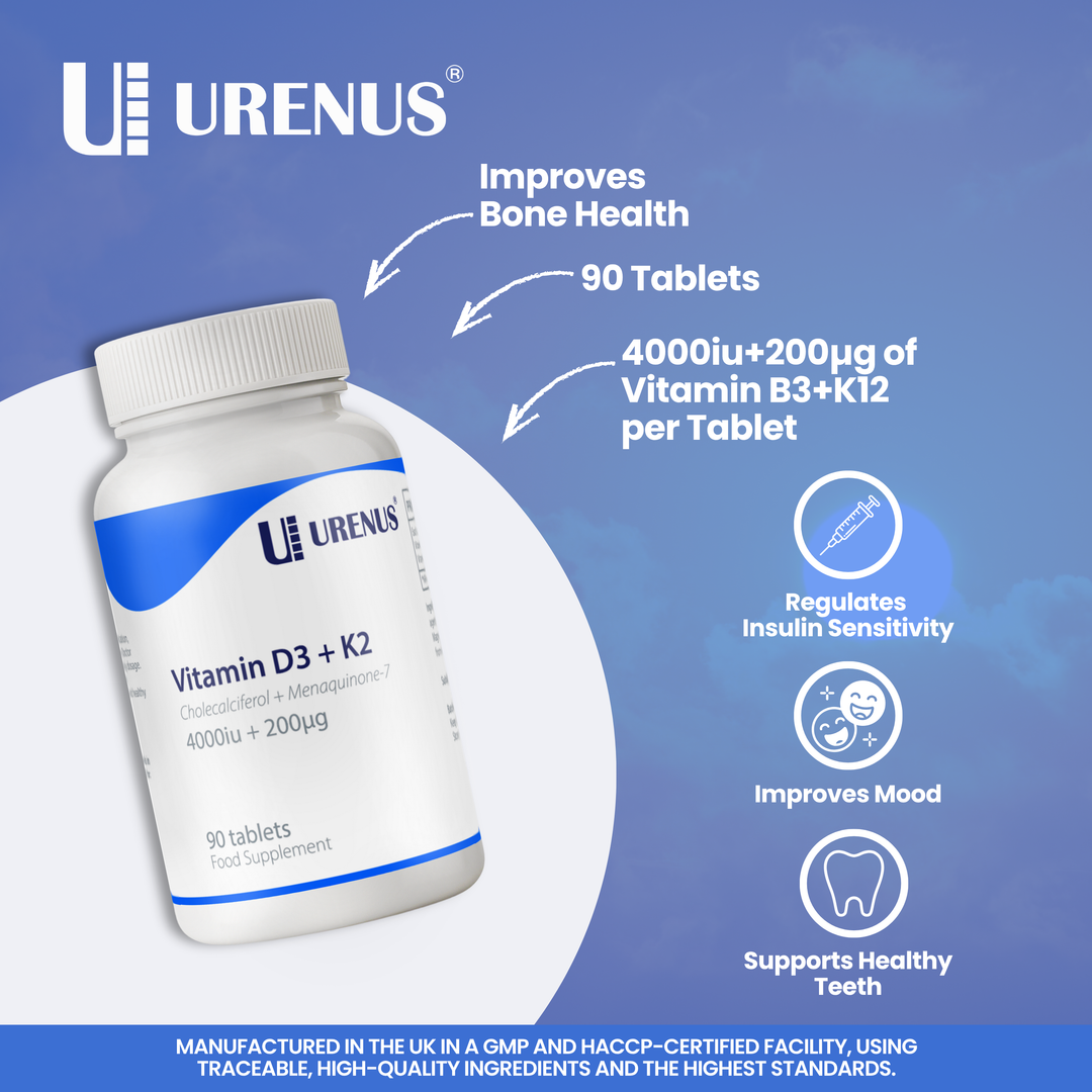 Vitamin D3 + K2 (4000 IU + 200 µg) – 90 Tablets