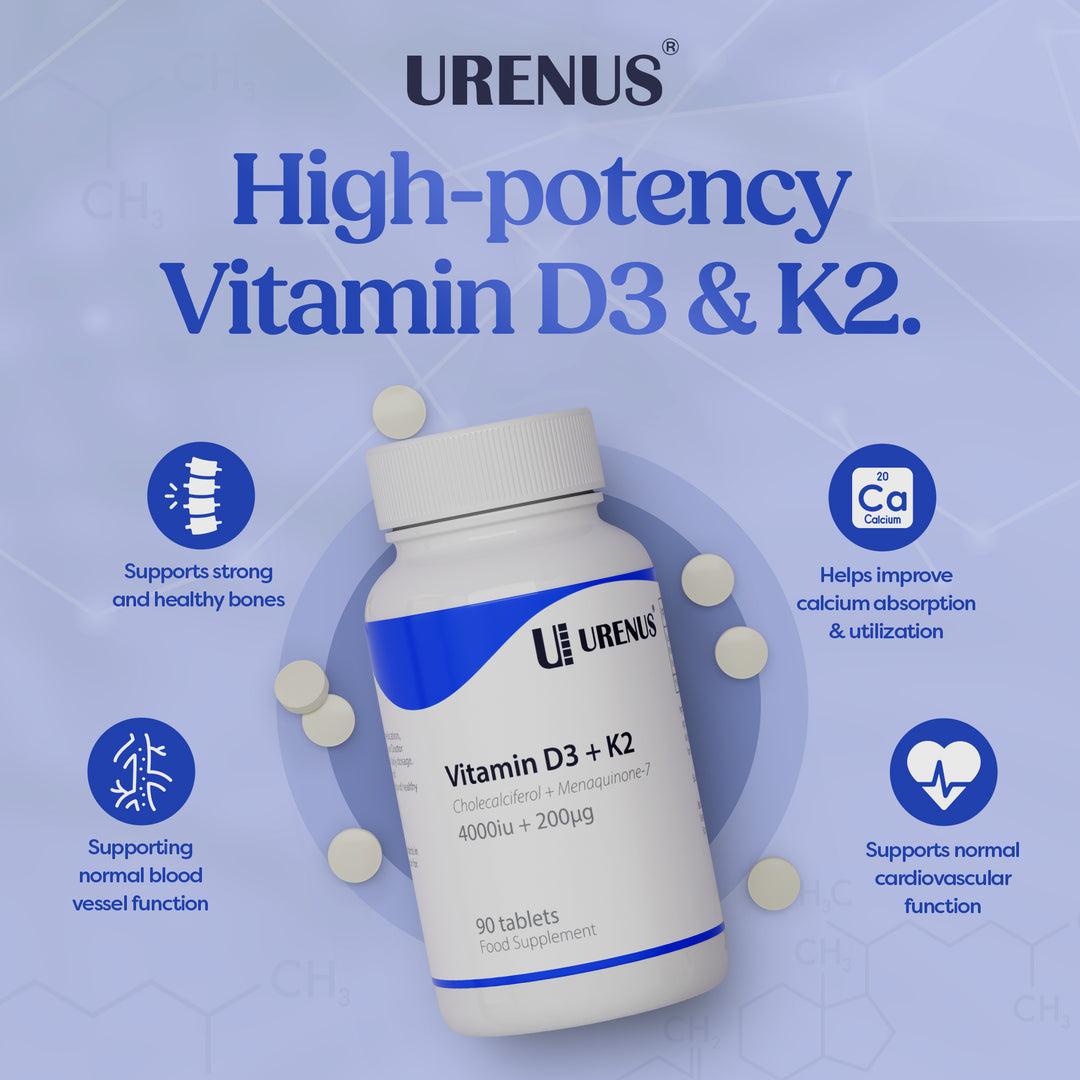Vitamin D3 + K2 (4000 IU + 200 µg) – 90 Tablets