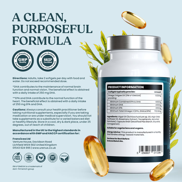 Vegan Omega 3 DHA + EPA - 90 Softgels