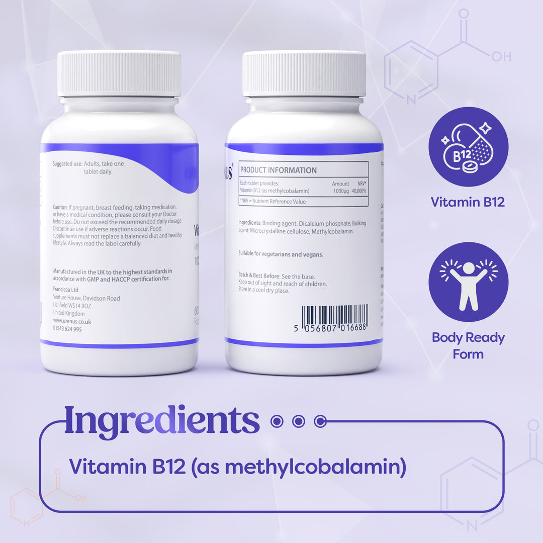 Vitamin B12 – Methylcobalamin 1000 µg (60 Tablets)