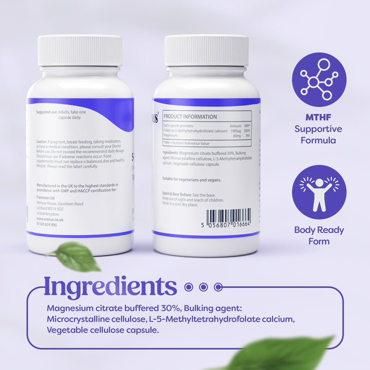 5-MTHF (Methyltetrahydrofolate Calcium) - 60 Capsules