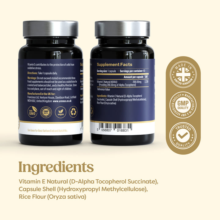 Natural Vitamin E 400 IU – 60 Capsules