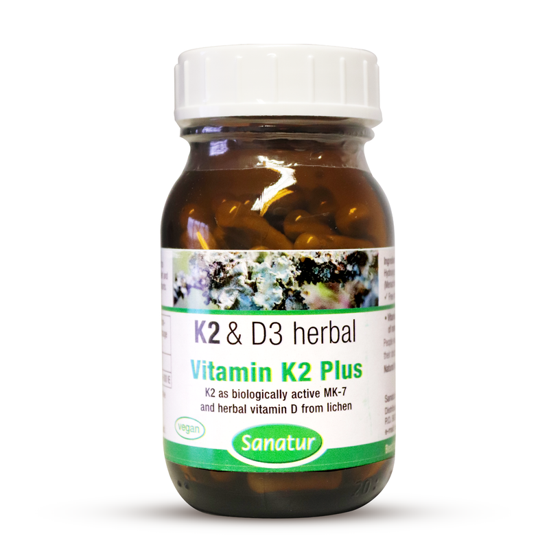 Vitamin D3 and K2 Sanatur Biologically active MK-7 D3 from Linchen 90 Capsules