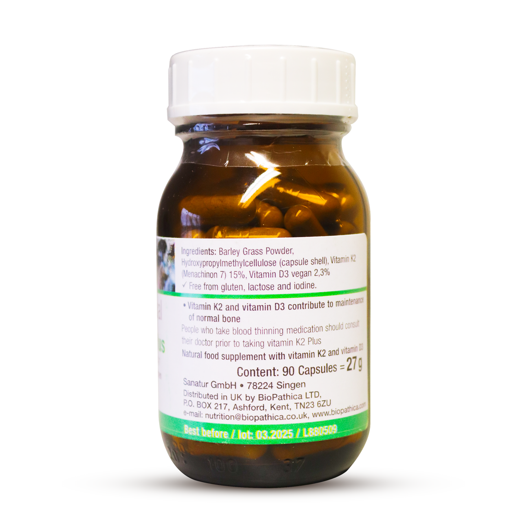 Vitamin D3 and K2 Sanatur Biologically active MK-7, D3 from Linchen