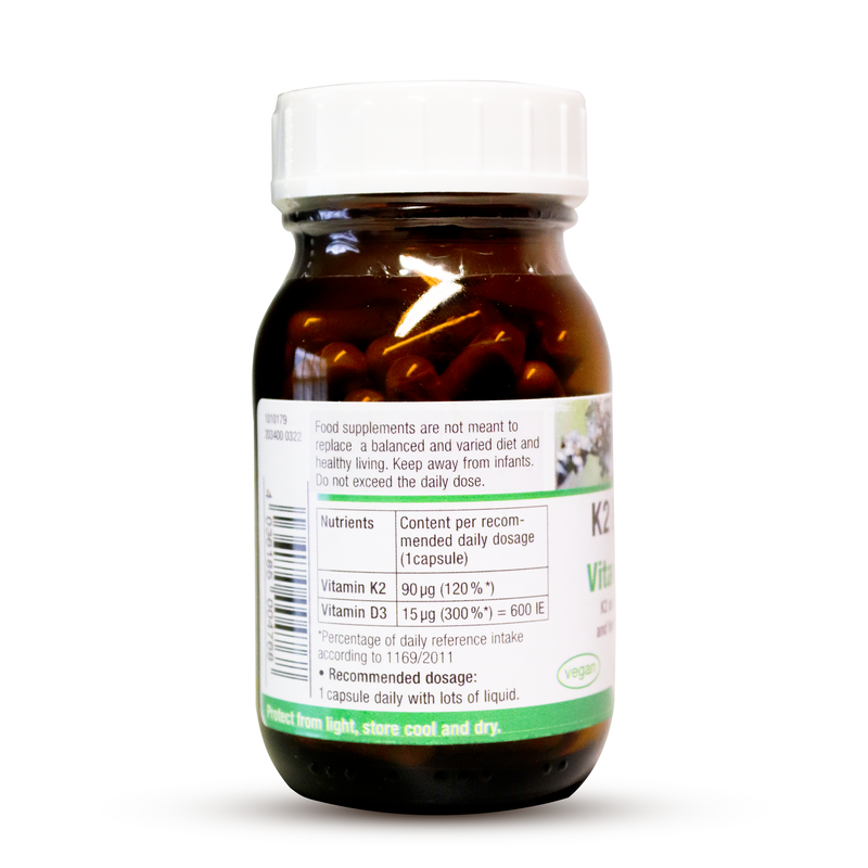 Vitamin D3 and K2 Sanatur Biologically active MK-7, D3 from Linchen