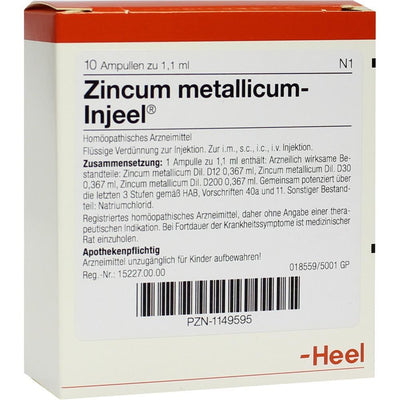Zincum Metallicum FORTE 10 Ampoules-Urenus