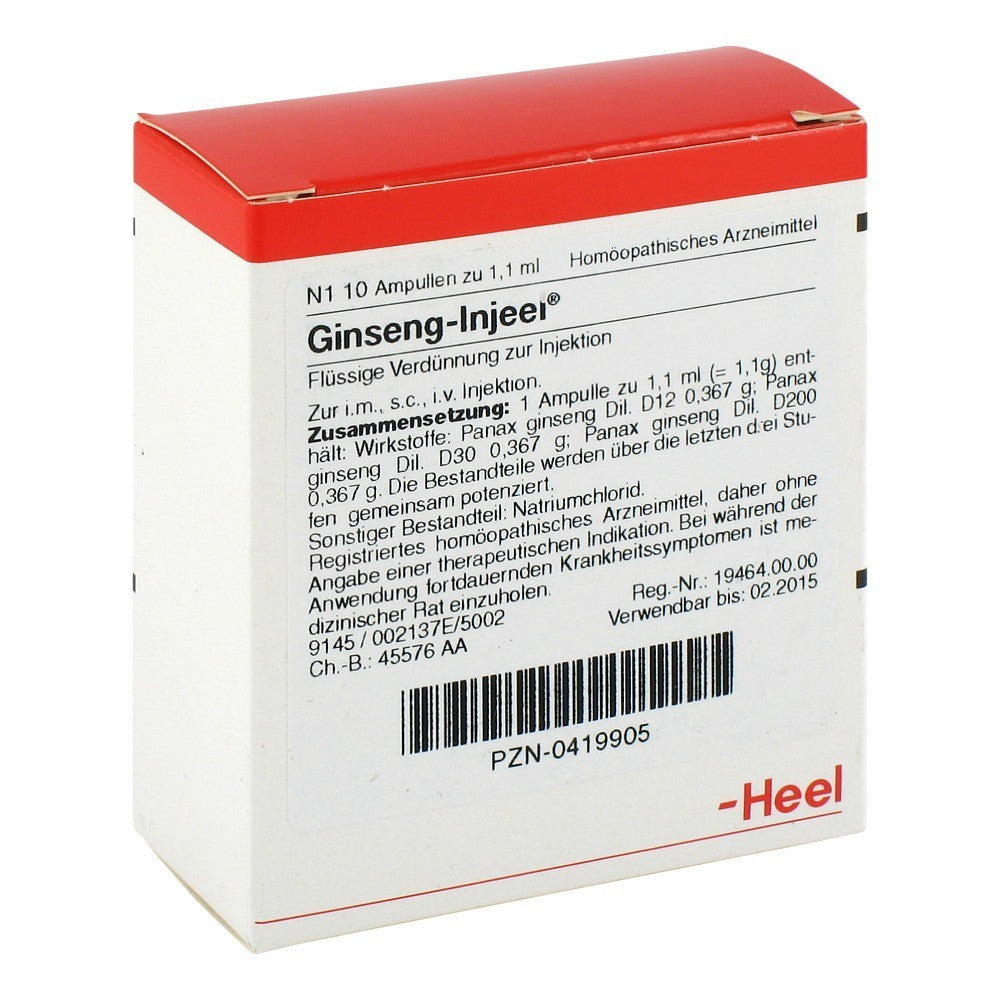 Ginseng Injeel 10 Ampoules-Urenus